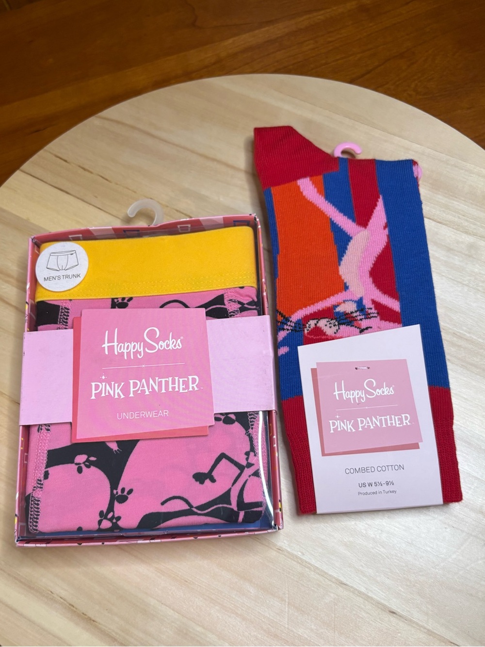 Happy Socks pink panther boy shorts and full socks. NWT